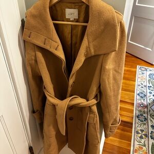 LOFT Camel Belted Overcoat